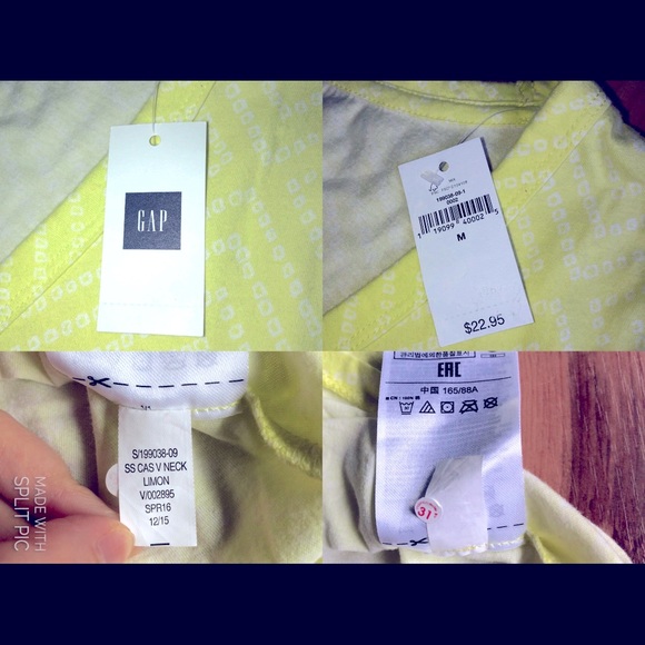 NEW GAP Vintage Wash Tee Shirt Yellow Medium Women’s - Picture 4 of 14